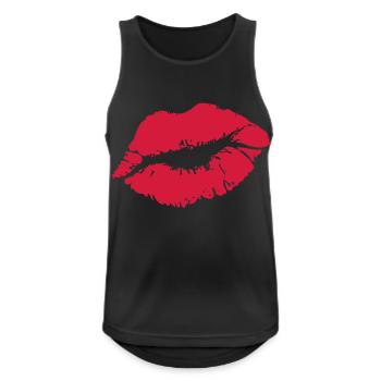 lippe - Männer Tank Top atmungsaktiv - Schwarz - Vorne - Nick (188cm)