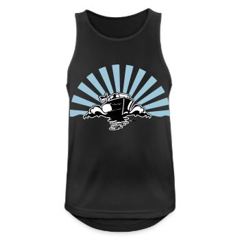 Motorboot 3C - Farbwechsel - Männer Tank Top atmungsaktiv - Schwarz - Vorne - Nick (188cm)