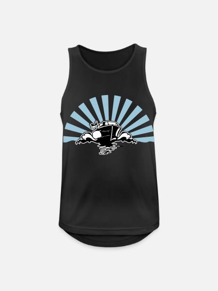 Motorboot 3C - Farbwechsel - Männer Tank Top atmungsaktiv - Schwarz