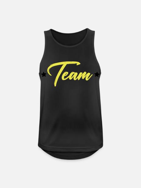 team - Männer Tank Top atmungsaktiv - Schwarz