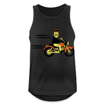 motorrad witzig - Männer Tank Top atmungsaktiv - Schwarz - Vorne - Nick (188cm)