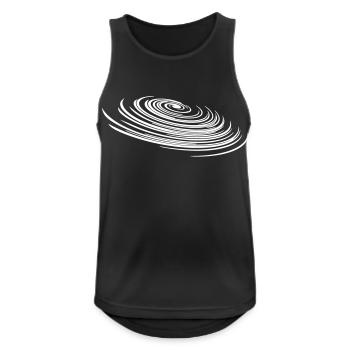 Géométrie spirale - galaxie spirale circulaire - Débardeur respirant Homme - noir - Devant - Nick (188cm)