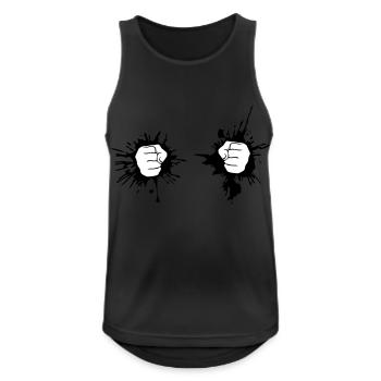 2 mains baisse dab couleur graffiti main poing - Débardeur respirant Homme - noir - Devant - Nick (188cm)