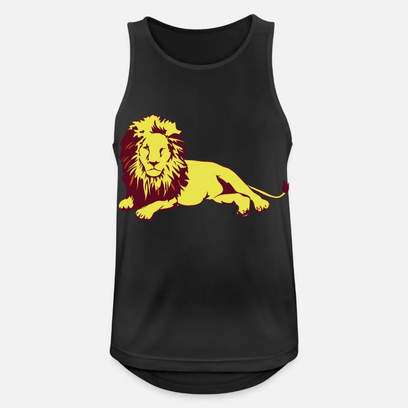 Löwe (liegend) - Männer Tank Top atmungsaktiv - Schwarz