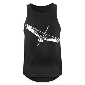 Héron oiseau en vol - Débardeur respirant Homme - noir - Devant - Nick (188cm)