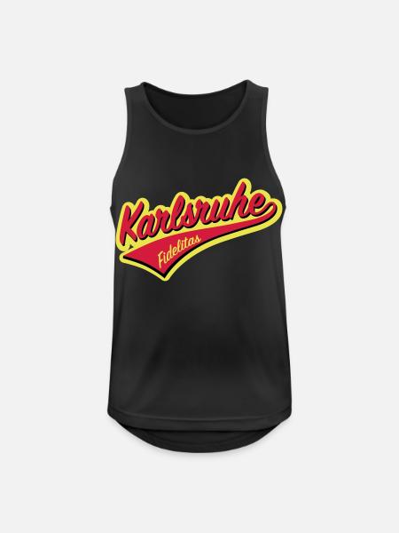 KARLSRUHE YELLOW RED - Männer Tank Top atmungsaktiv - Schwarz