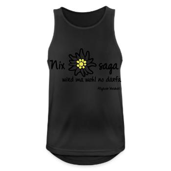 Nix saga | no därfa T-Shirts - Männer Tank Top atmungsaktiv - Schwarz - Vorne - Nick (188cm)