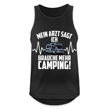 Arzt Camping Herzschlag Wohnwagen | Farben ändern - Männer Tank Top atmungsaktiv - Schwarz - Vorne - Nick (188cm)