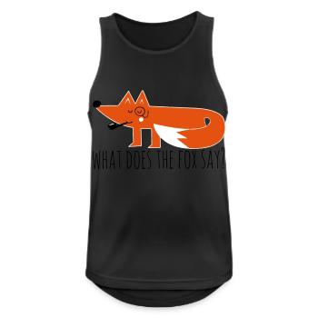 Funny Hipster Swag Trendy comic cartoon renard - Débardeur respirant Homme - noir - Devant - Nick (188cm)