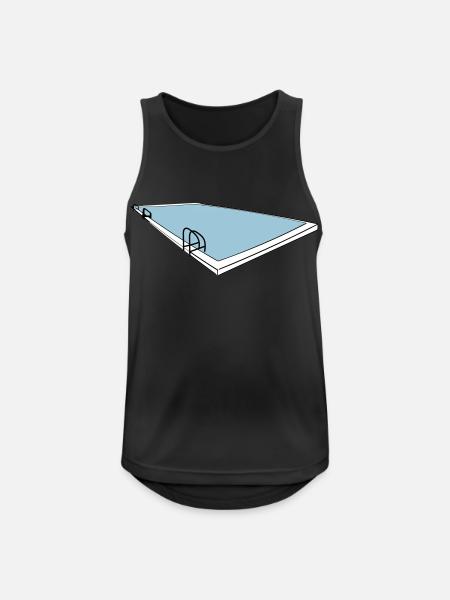 swimmingpool - Männer Tank Top atmungsaktiv - Schwarz