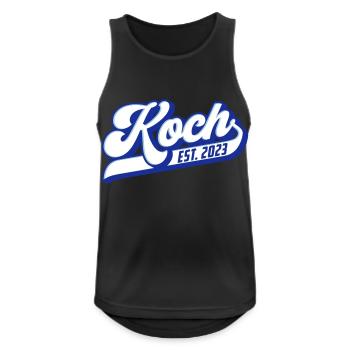 Koch Est. 2023 | Farben änderbar - Männer Tank Top atmungsaktiv - Schwarz - Vorne - Nick (188cm)