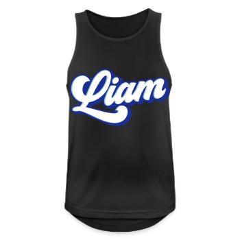 Liam | Farben änderbar - Männer Tank Top atmungsaktiv - Schwarz - Vorne - Nick (188cm)