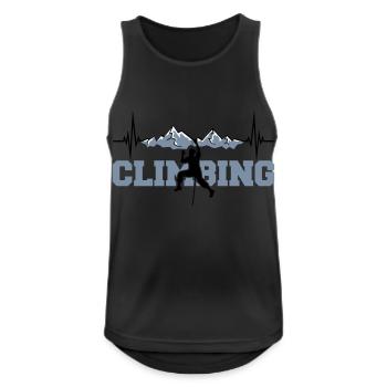 text climbing record frequency heartbeat pulse - Men's Breathable Tank Top - black - Front - Nick (188cm)