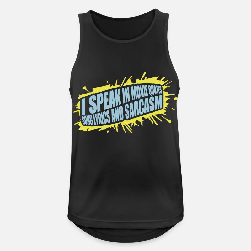 speak lyrics and sarcasm - Männer Tank Top atmungsaktiv - Schwarz