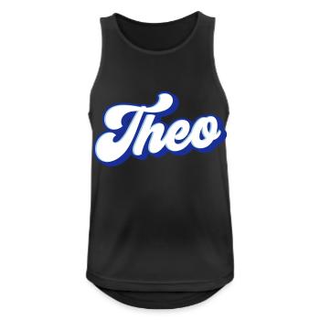 Theo | Farben änderbar - Männer Tank Top atmungsaktiv - Schwarz - Vorne - Nick (188cm)