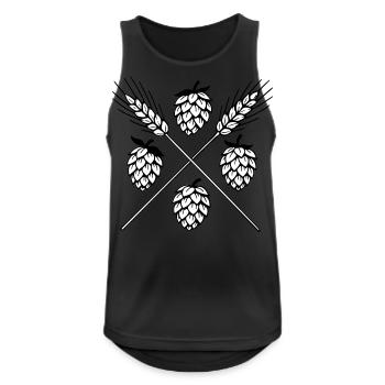 Hopfen und Gerste - Bier - Männer Tank Top atmungsaktiv - Schwarz - Vorne - Nick (188cm)