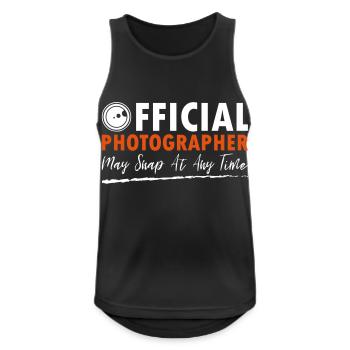 Official Photographer - Männer Tank Top atmungsaktiv - Schwarz - Vorne - Nick (188cm)
