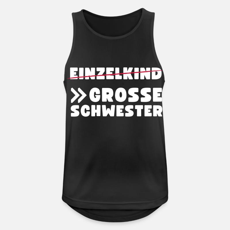 Einzelkind große Schwester - Männer Tank Top atmungsaktiv - Schwarz
