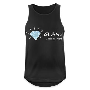 GLANZ oder gar nicht, mit Diamant, Glamour - Männer Tank Top atmungsaktiv - Schwarz - Vorne - Nick (188cm)