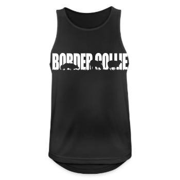 BORDER COLLIE WORKING DOG Wilsigns Hundemotiv Hund - Männer Tank Top atmungsaktiv - Schwarz - Vorne - Nick (188cm)