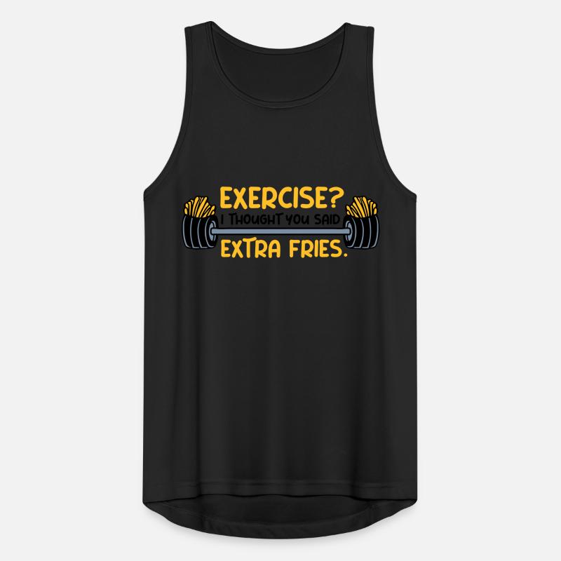 Exercise Extra Fries Quote Men's Breathable Tank Top