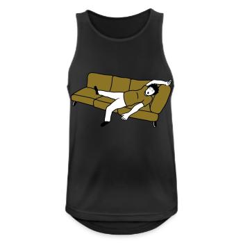 Sleeping man couch - Men's Breathable Tank Top - black - Front - Nick (188cm)