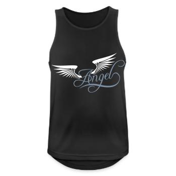 wing design angel shirt saying angel love verl - Men's Breathable Tank Top - black - Front - Nick (188cm)