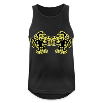 Bier Affe Witzig - Männer Tank Top atmungsaktiv - Schwarz - Vorne - Nick (188cm)
