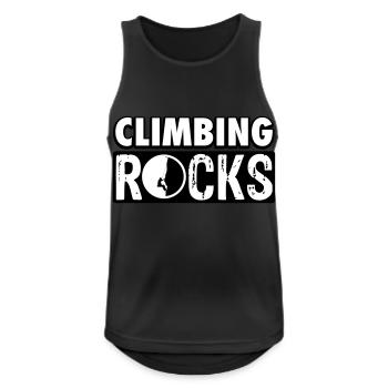 Climbing rocks - Männer Tank Top atmungsaktiv - Schwarz - Vorne - Nick (188cm)