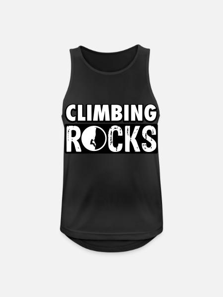 Climbing rocks - Männer Tank Top atmungsaktiv - Schwarz