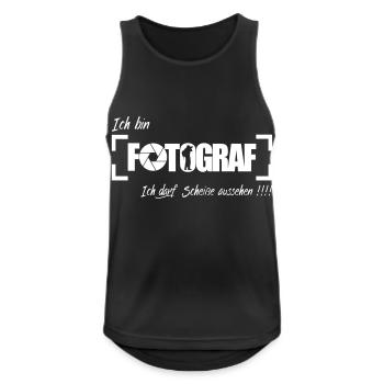 ICH BIN FOTOGRAF lustiger Spruch Fotografie - Männer Tank Top atmungsaktiv - Schwarz - Vorne - Nick (188cm)