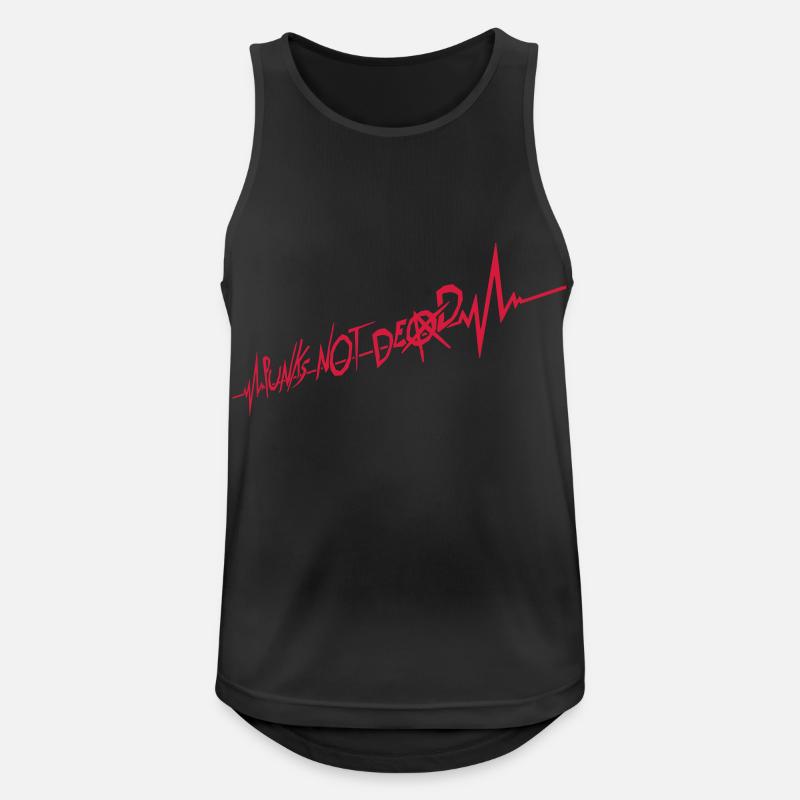 punks not dead Zitat - Männer Tank Top atmungsaktiv - Schwarz