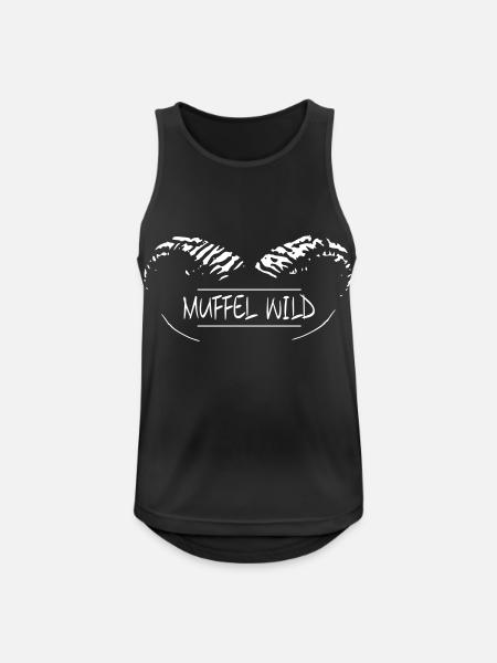 Mufflon Wild - Männer Tank Top atmungsaktiv - Schwarz