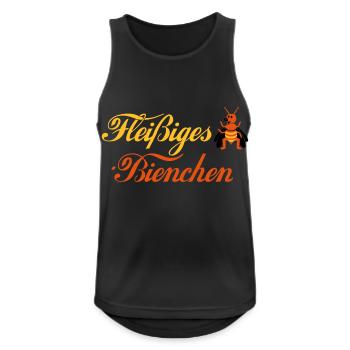 Fleißiges-Bienchen + Biene seitlich - Männer Tank Top atmungsaktiv - Schwarz - Vorne - Nick (188cm)