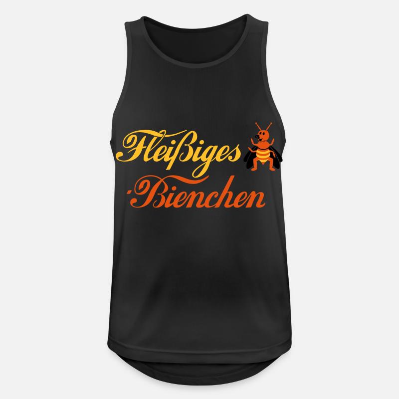 Fleißiges-Bienchen + Biene seitlich - Männer Tank Top atmungsaktiv - Schwarz