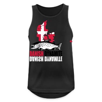meerforelle_dk - Männer Tank Top atmungsaktiv - Schwarz - Vorne - Nick (188cm)