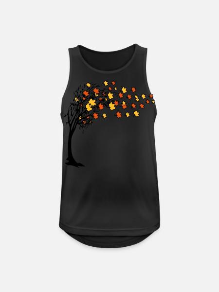 Autumn tree leaves - Men's Breathable Tank Top - black
