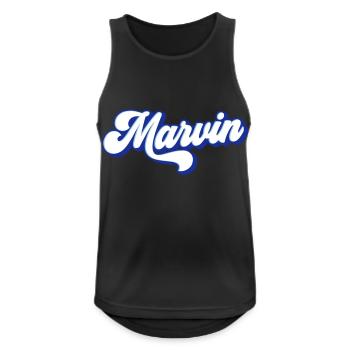 Marvin | Farben änderbar - Männer Tank Top atmungsaktiv - Schwarz - Vorne - Nick (188cm)
