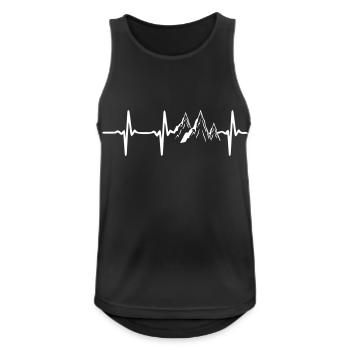 Hiking heartbeat mountains - hiking - Men's Breathable Tank Top - black - Front - Nick (188cm)