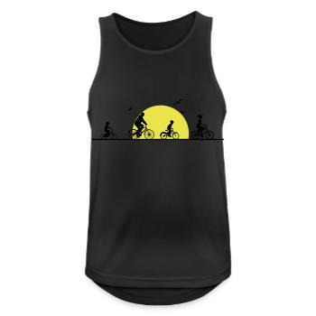 Freizeit - Radtour Familie - Männer Tank Top atmungsaktiv - Schwarz - Vorne - Nick (188cm)