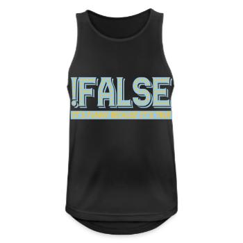 Falsch, aber wahr | Farben änderbar - Männer Tank Top atmungsaktiv - Schwarz - Vorne - Nick (188cm)