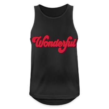 Wonderful | Farben änderbar - Männer Tank Top atmungsaktiv - Schwarz - Vorne - Nick (188cm)