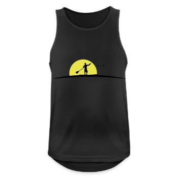 Stand Up Paddeln - Männer Tank Top atmungsaktiv - Schwarz - Vorne - Nick (188cm)