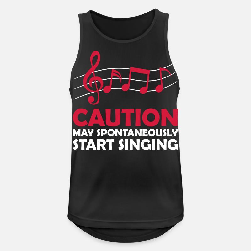 may spontaneously start singing - Männer Tank Top atmungsaktiv - Schwarz