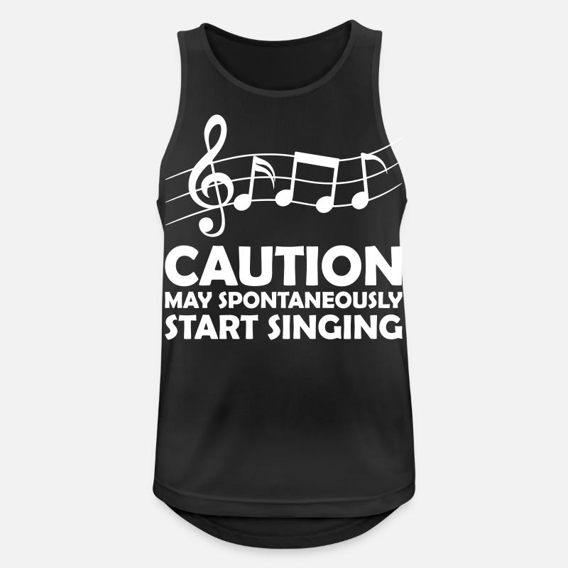 may spontaneously start singing - Männer Tank Top atmungsaktiv - Schwarz