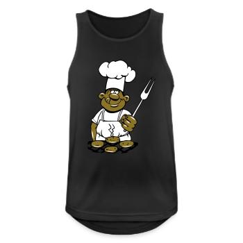 barbecue cuire cuisine barbecue - Débardeur respirant Homme - noir - Devant - Nick (188cm)