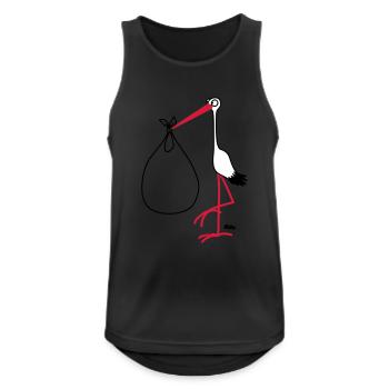 Storch - Männer Tank Top atmungsaktiv - Schwarz - Vorne - Nick (188cm)