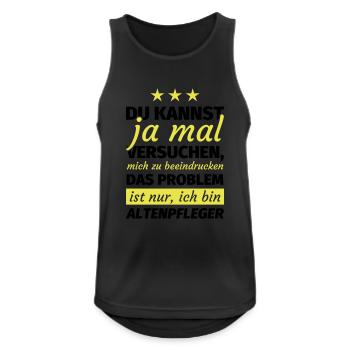 Altenpfleger Geschenk - Männer Tank Top atmungsaktiv - Schwarz - Vorne - Nick (188cm)