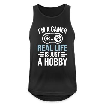 Gamer Real Life - Débardeur respirant Homme - noir - Devant - Nick (188cm)