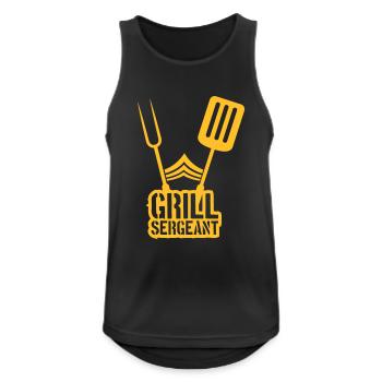 Grill Sergeant Grillparty Barbecue - Männer Tank Top atmungsaktiv - Schwarz - Vorne - Nick (188cm)